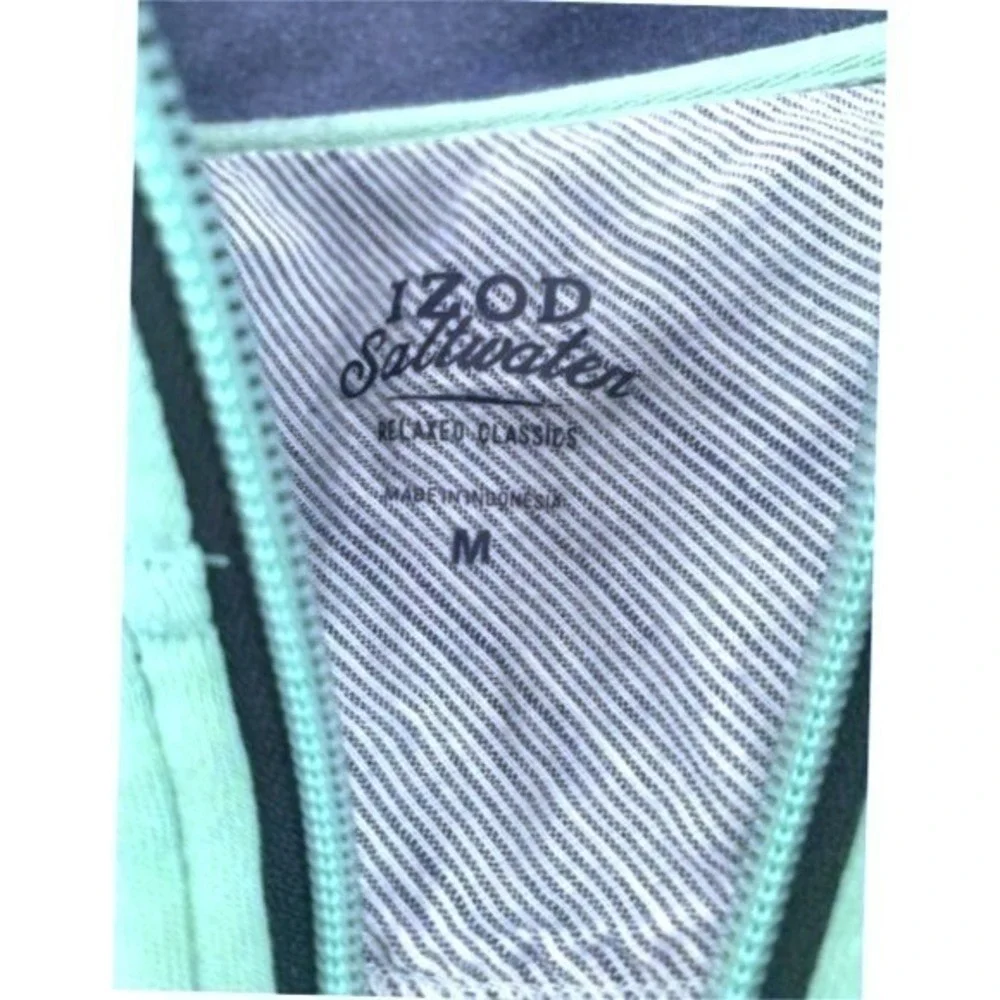 IZOD Saltwater Relaxed Classics Pullover Shirt Top - Mint Green‎ - Picture 2 of 3
